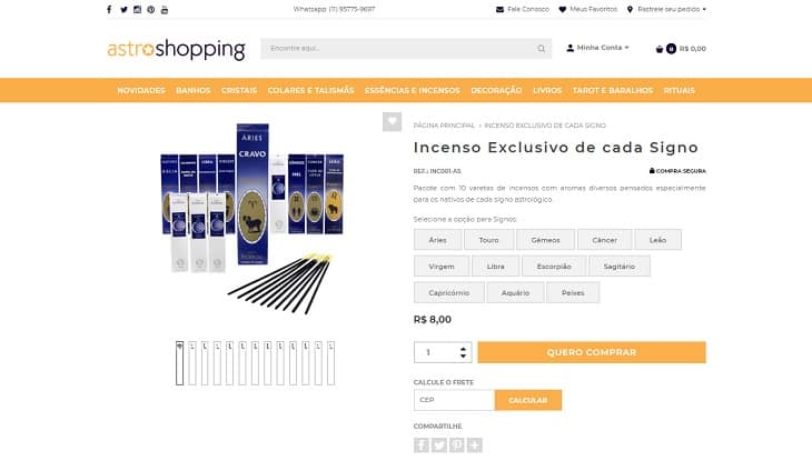 incenso dos signos